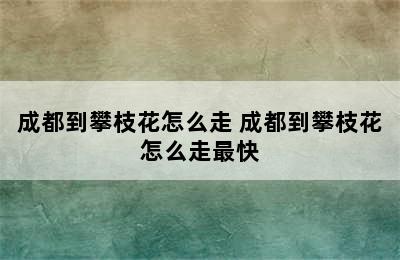 成都到攀枝花怎么走 成都到攀枝花怎么走最快